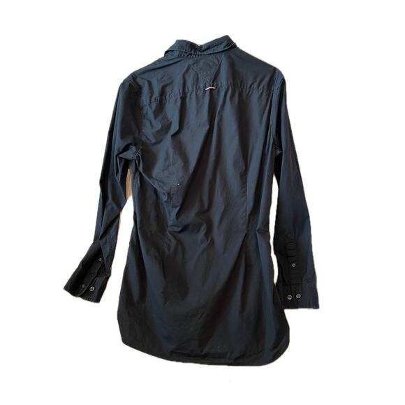 Tommy Hilfiger Black Button Slim Long Sleeve Shirt Mens L - Picture 2 of 3